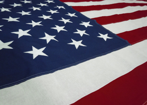 U.S. Interment Flag with Embroidered Stars and Sewn Stripes Detail