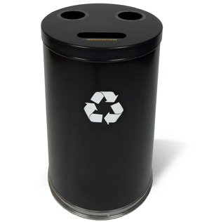 Model 18T-3H | 3 in One Recycling Receptacles (Black)