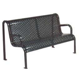 Model 1H4CSS | Perforated Steel Bench with Tubular Frame (Black)