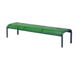 Perforated Steel Bench with Tubular Frame (Forest Green)