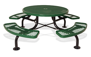 Model 369SM-RDV | Classic Style Round Span Leg Table with Diamond Pattern Steel