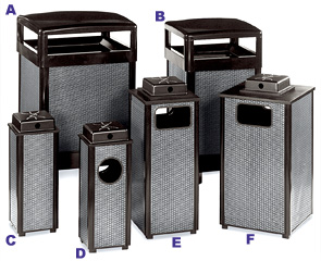 Black and Anthracite Perforated Steel Receptacle Collection