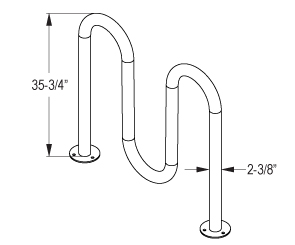 Contemporary Loop Bike Rack | Quick Dimensions