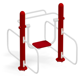 Model 78000086-SM | Swinging Ab Crunch | Outdoor Fitness Equipment (Red/White)