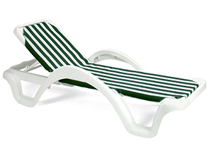 Model 99202099 | Catalina Commercial Chaise Lounge Custom Color Sling (white/green stripe)