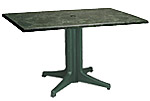 Model  & Model 99851325 | 48" x 32" Table Top (Umbrella Hole) with Resin Base 2000 (Granite Green/Amazon Green)