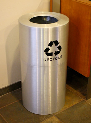 Model AL18-CLR-R | Indoor Aluminum Recycling Can (Satin Clear Coat)