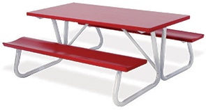 Model AT6-P | 6' Powder-Coated Top Picnic Table