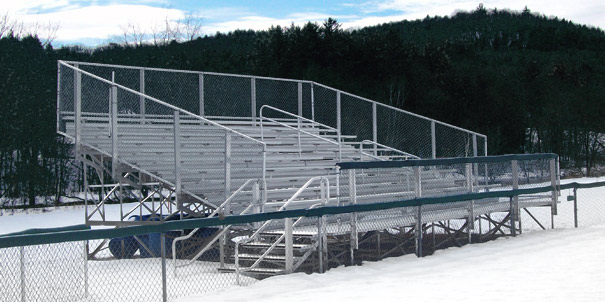 Model BEL-015 | 10 Row Aluminum Elevated Bleacher with Double Footboards