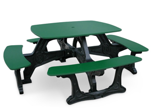 Model BST-01 | Bistro Plastic Table with Recycled Plastic Frame (Green/Black)