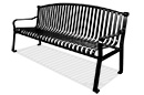 Commercial Steel Park Bench with Curved Back