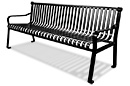 Commercial Steel Bench with Straight Back