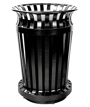Commercial Steel Curved Flare Top Trash Receptacle