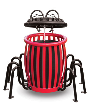 Model CCS34 | Creature Can Spider Trash Receptacle (Red/Black)