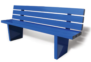 Model CM6 | Commuter Style Steel Bench with Back (Blue)