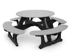 Model CNT-01 | Cantina Plastic Table with Recycled Plastic Frame (Gray/Black)