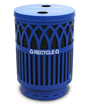 Model COVR40P-FTR-BL | Covington Collection Recycling Receptacle | 40 Gallon (Blue)