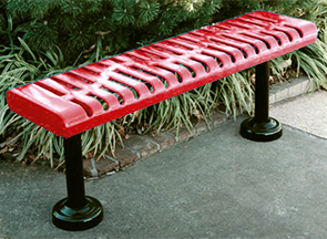 Model CR4NB-S | Classic Rolled Style Thermoplastic Park Bench (Teal/Black)