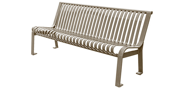 Carnival Series Armless Park Benches with Vertical Straps