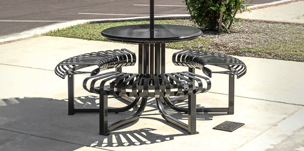 Solid Top 3 Seat Carnival&trade; Series Curved Picnic Tables