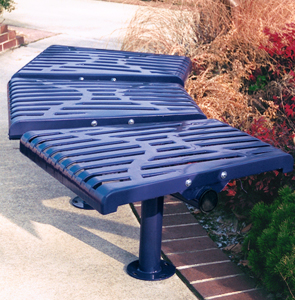 Model CU3NBCV-S | Thermoplastic Coated Downtown Series Convex Bench (Mystic)