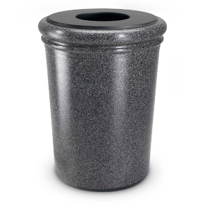 DC-720919 | 50 Gallon StoneTec® Round Waste Containers (Pepper Stone)