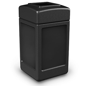 Model DC-732101 | Square Waste Container | Flat Top Lid (Black)