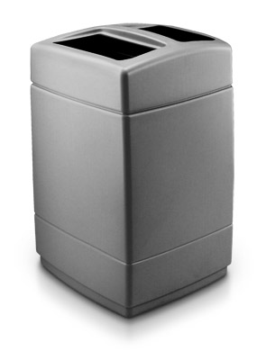 Model DC-732824 | 55 Gallon Square Dual Waste Container (Charcoal Gray)