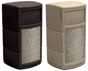 Model DC-739101 & Model DC-739102 | Multi-Purpose Side Entry Waste Container (Black & Beige)