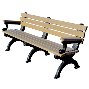 Model DF6WBA-P | Recycled Plastic 6' Silhouette Bench with Arms