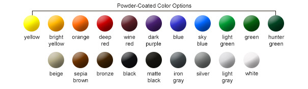 Standard Powder-Coated Color Options