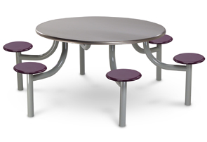 Model EMX5404-6SPTBT | 54&quotl Round Lunchroom Table (Stainless Steel/Mulberry)