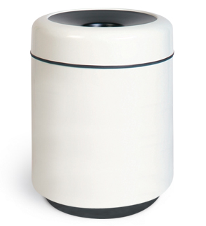 Model FG2432ARPL | Open Top Lift-Off Trash Receptacle with Aluminum Ring (White)