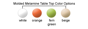 Molded Melamine Table Top Color Options