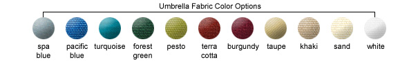 Umbrella Fabric Color Options