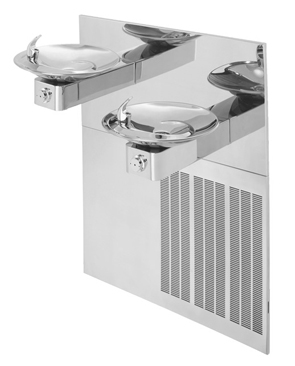 Model H1001.8HPS | Hi-Lo ADA Drinking Fountain with Grille and Back Panel