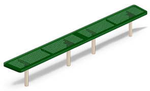 Model H10PNB-I | Perforated Steel Backless Players Bench (Green/Clay)