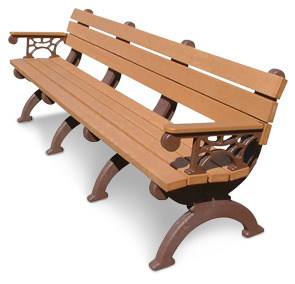 Model HB96A | Monarque Recycled Plastic Memorial Bench without Armrests