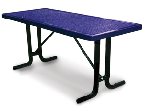 Model HT6-P | Rectangular Outdoor Tables | Perforated Metal Style (Purple/Black)