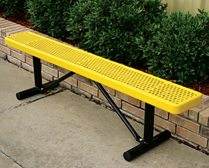 Model HU6NB-P | 6' Thermoplastic Coated Bench - Backless (Yellow/Black)