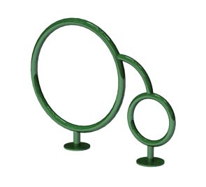 Model HWL-2-SF-P | Highwheeler Bike Rack (Forest Green)