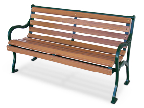Model IVBSS-48-R | 4ft. Iron Valley Slatted Bench | Recycled Plastic
