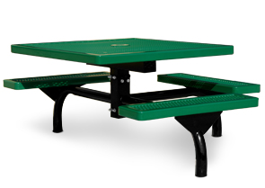 Model JR46-S | Commercial Square Outdoor Table | Span Style (Green/Black)
