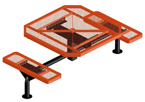 Model JR4682-S | Octagon Picnic Tables | Span Style (Orange/White)