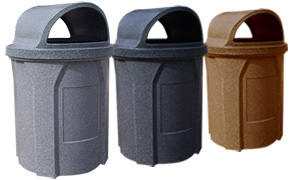 Model KC42-WT-G | Round Recycled Plastic waste Receptacle