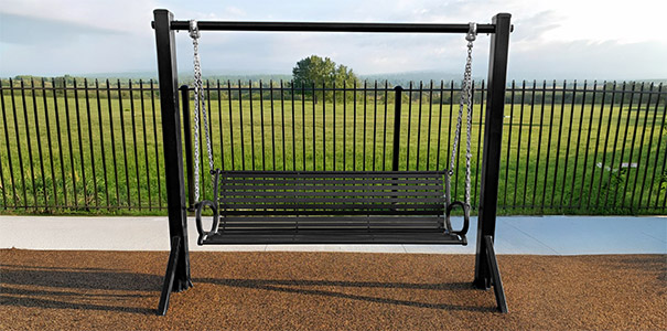 Langdon Series Swing Benches with Horizontal Straps