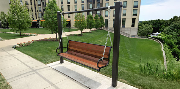 Langdon Series Swing Benches with Horizontal Straps