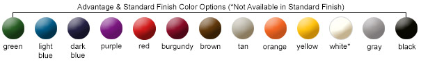 Advantage & Standard Finish Color Options