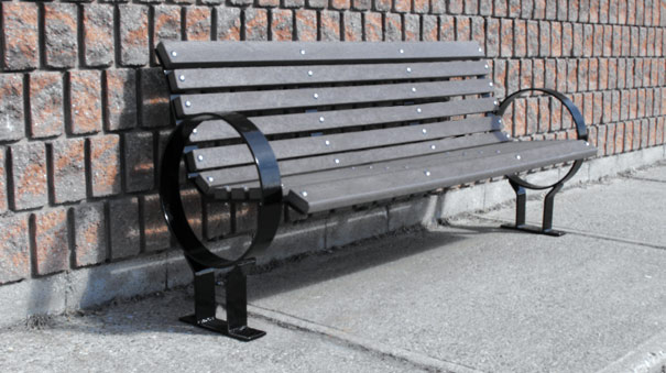 Omega Recycled Plastic Benches (Black/Brown)