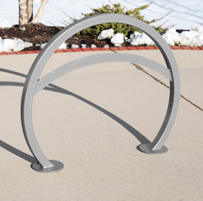 Model ORNS-LB-2-SF-P | Orion Bike Rack with Square Tubing and Lean Bar (Silver)